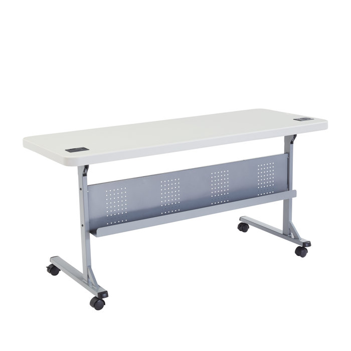 National Public Seating Flipper Training Table with Caster Wheels